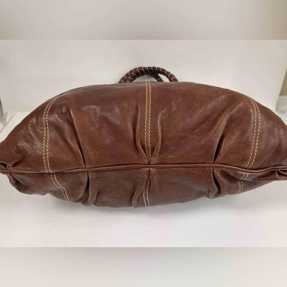 Valentino Garavani Brown Leather Braided Handle Shoulder Bag with COA - Picture 9 of 16